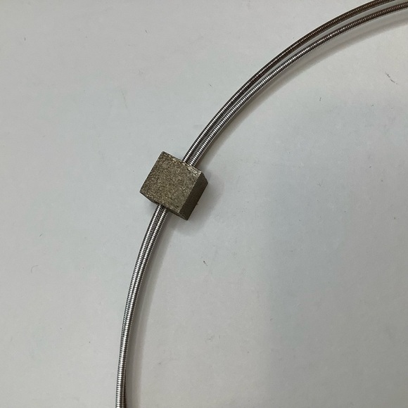 ARTISAN Modern Sterling & Amber Cube Pendant Statement Choker - Picture 6 of 9